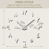 Large DIY Wall Clock Modern 3D Wall Clock With Arabic Number